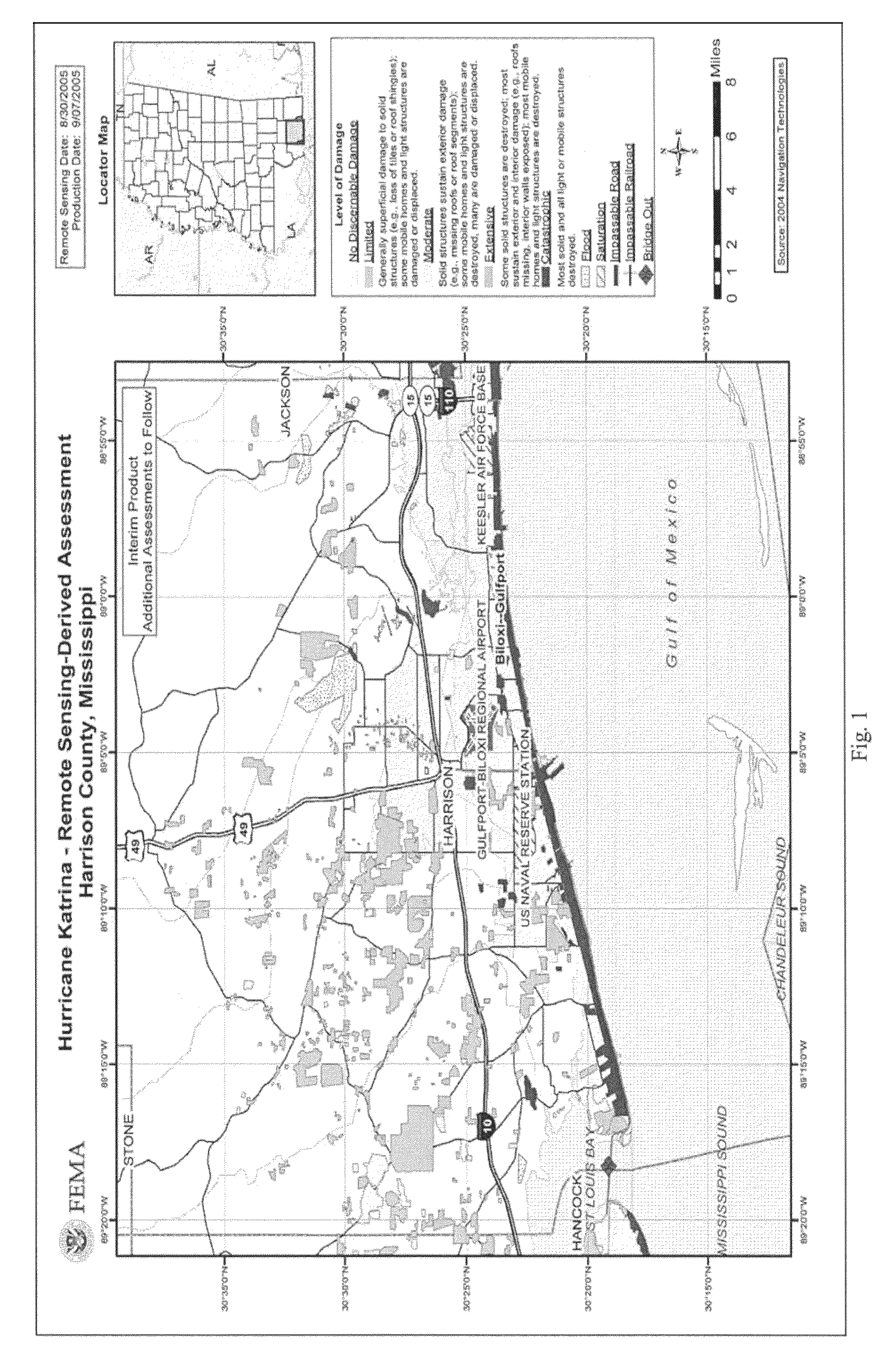 Process and system for identifying damage