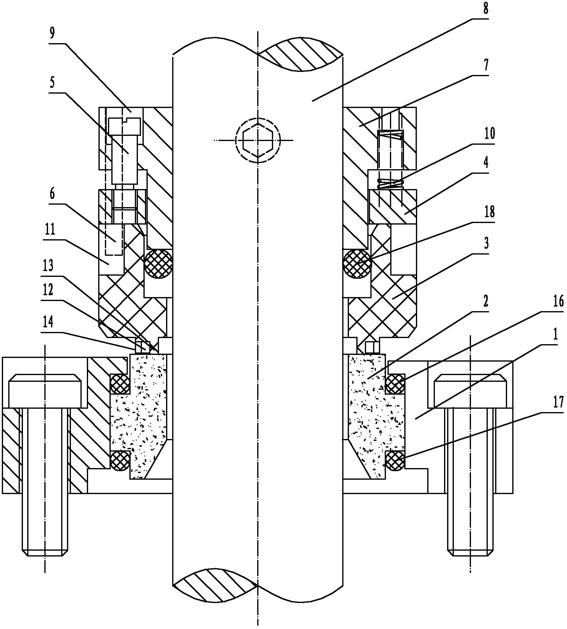 Mechanical seal for agitated reactor stirring shaft