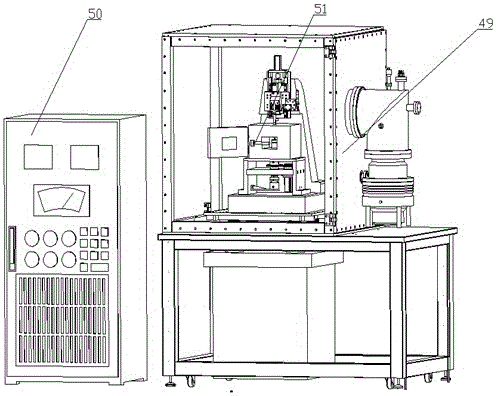 High-temperature micro-nano press mark test device and method in vacuum environment