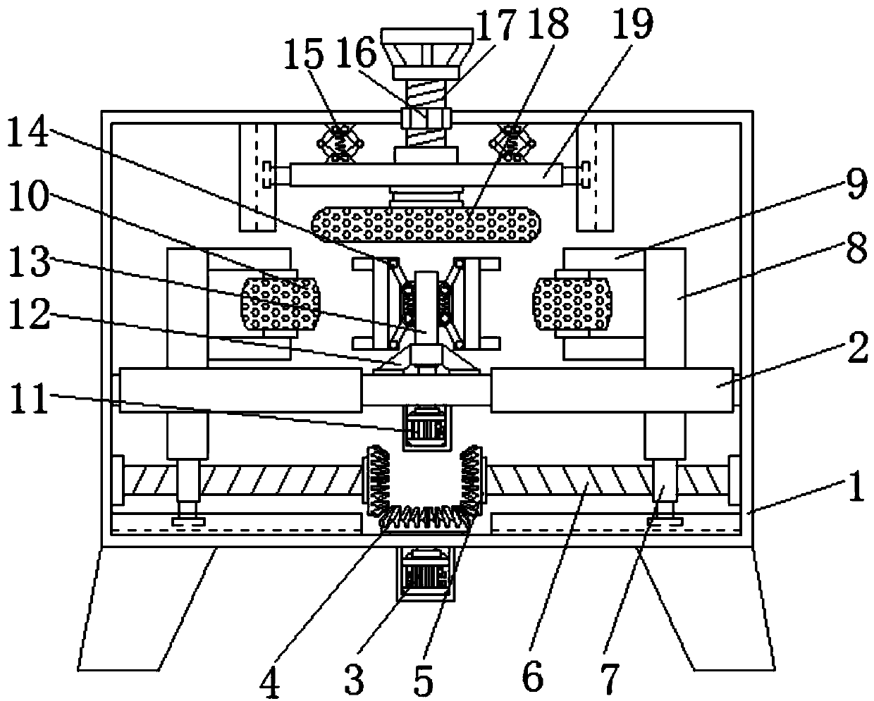 Grinding device for automobile brake disc production