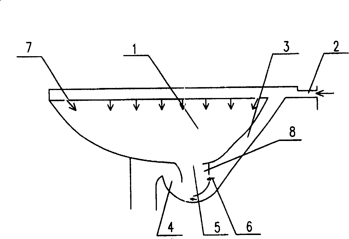 Water-saving high-pressure siphon type squatting pan