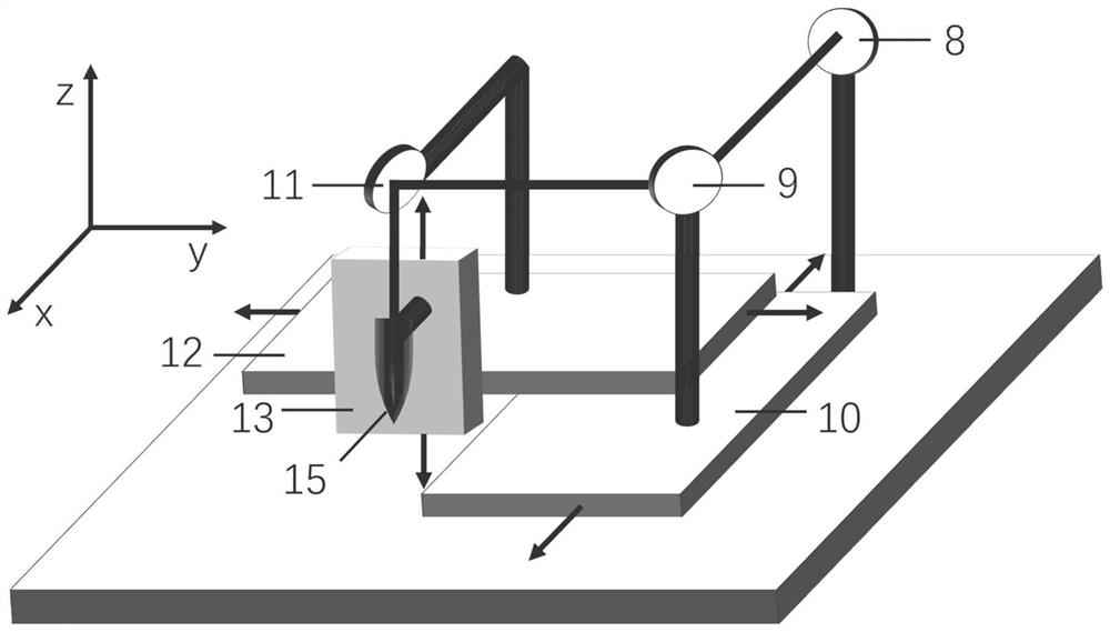 Polarization resolution fluorescence testing system based on three-dimensional movable light path