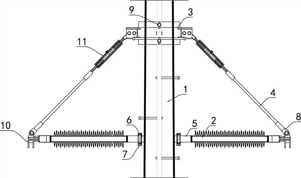 35KV double-loop compound insulation cross arm linear steel pipe pole structure