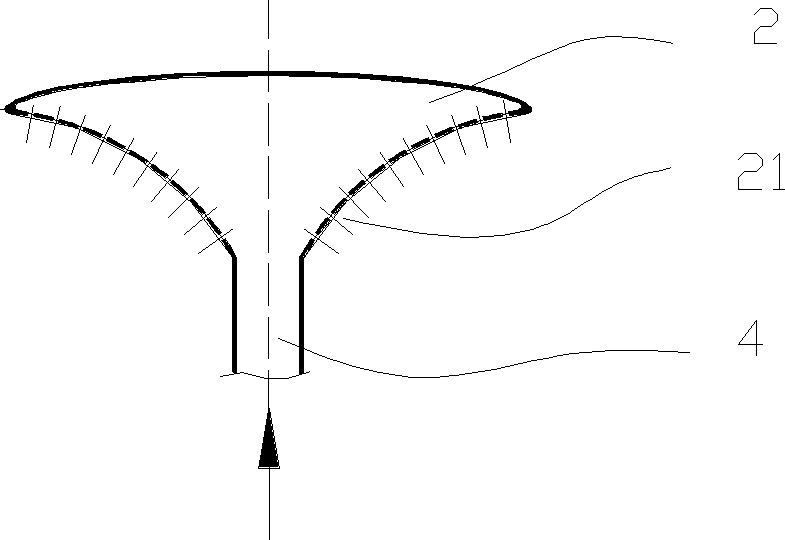 Circular inverted cone type bubbling stirred tank reactor