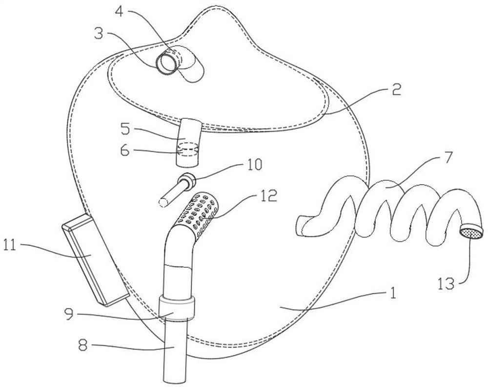 Nursing mask for respiratory medicine for automatically controlling oxygen inhalation concentration