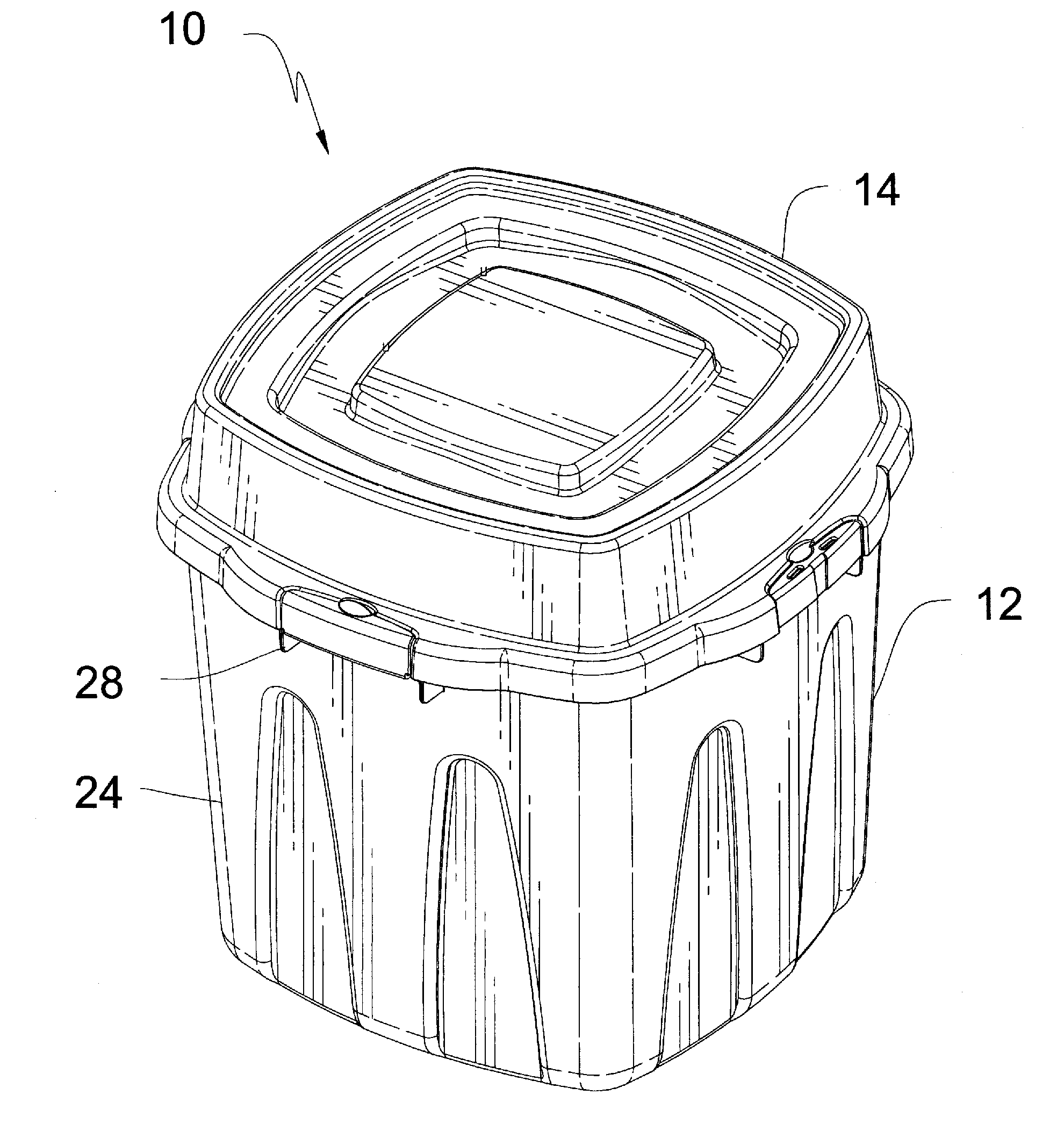 Rolling cube container with lid