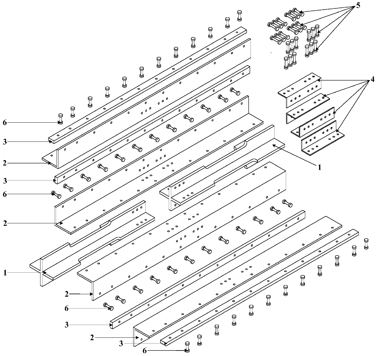 A four-angle steel fully assembled anti-buckling bracing that can directly replace the cross-shaped core