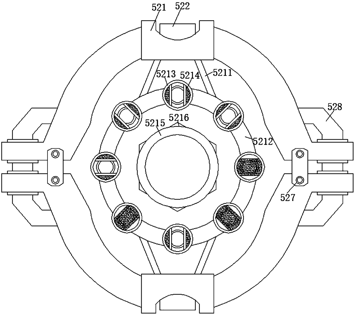 Collecting and processing device for pea dehulling and selection