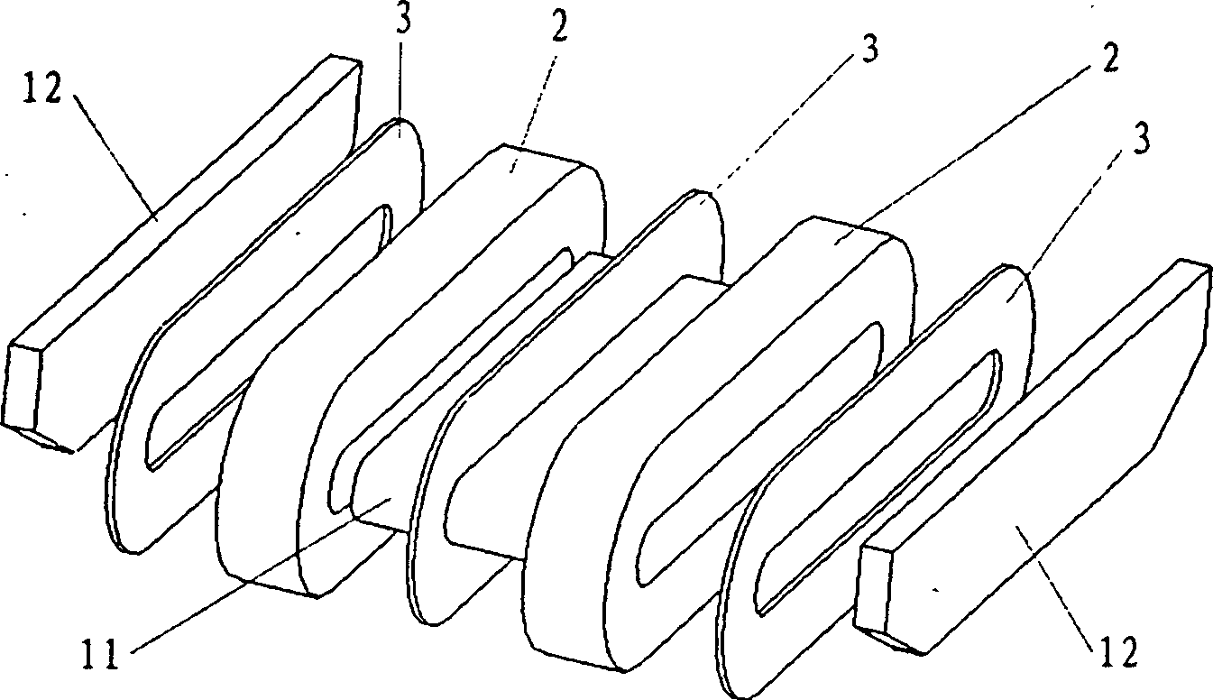 Suspended magnetic iron structure of magnetic suspension vehicle and its production mehtod