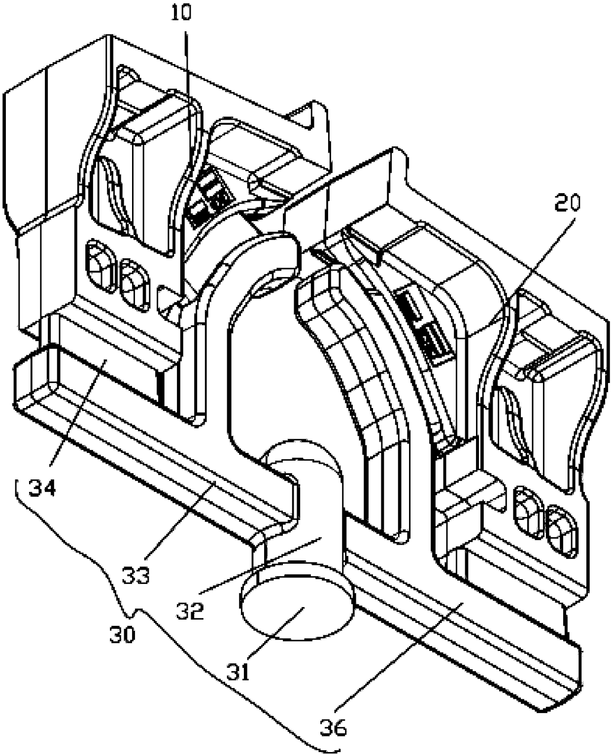 Casting system of large aluminum-magnesium alloy vibration damping device