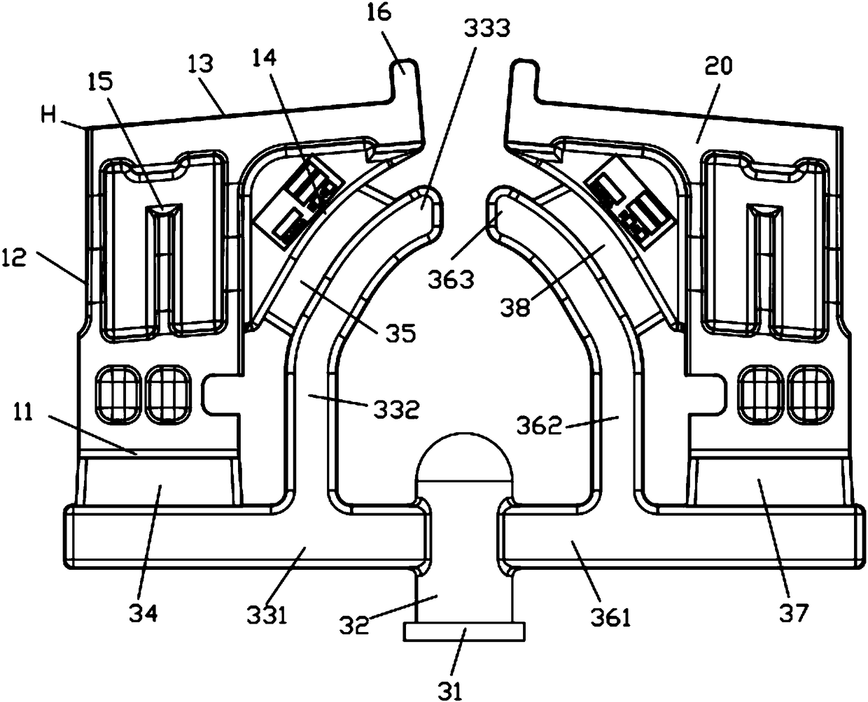 Casting system of large aluminum-magnesium alloy vibration damping device