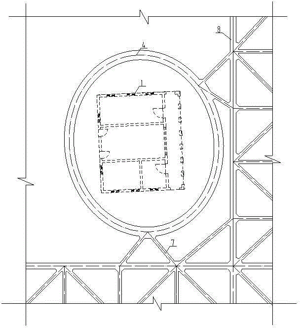 Hoop support form for in-situ protection of existing building in underground space development