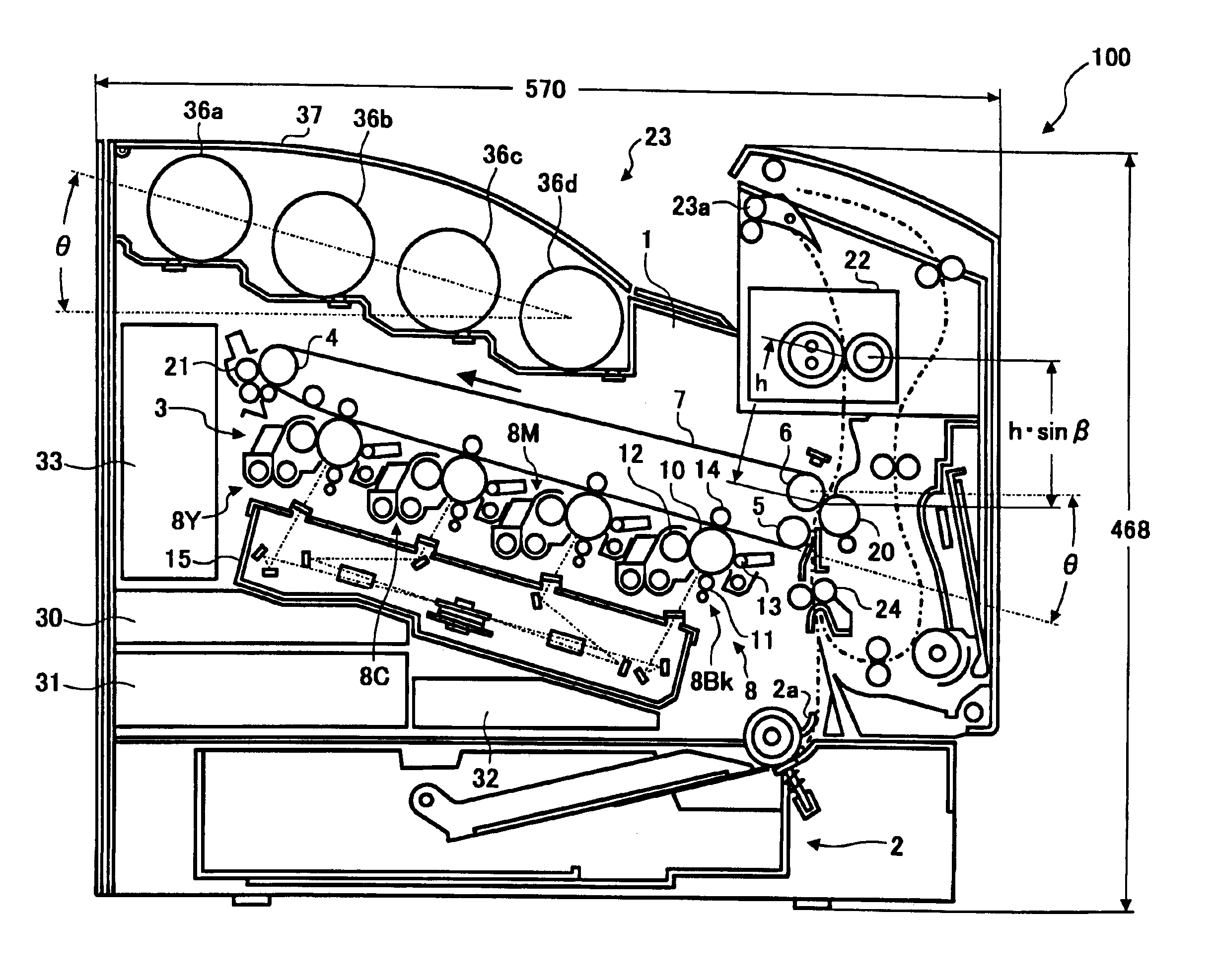 Desktop color image forming apparatus and method of making the same