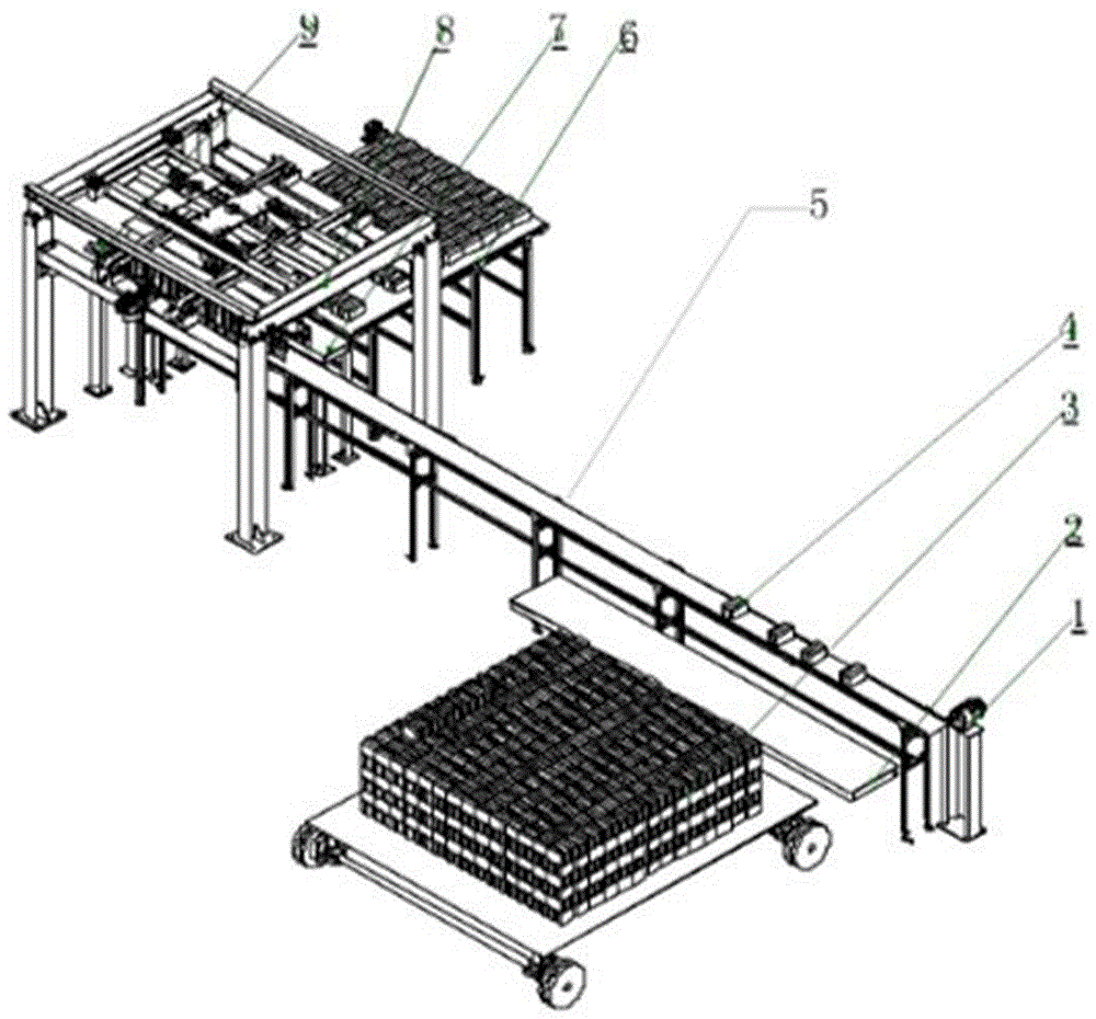 Brick conveying and arranging mechanism