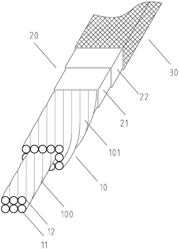 Glass-fiber and film wrapped all-insulated squared aluminum strand wire