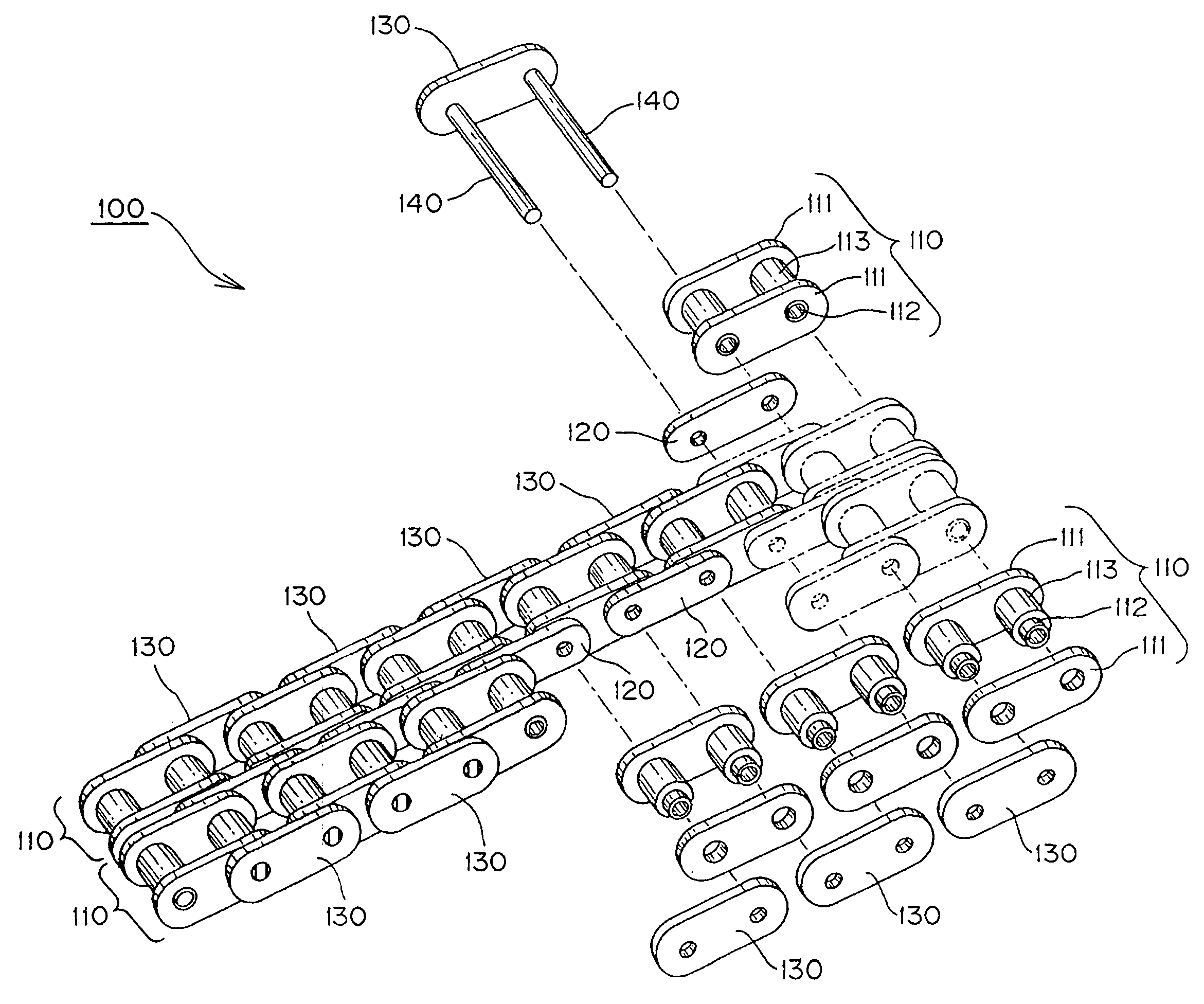 Transmitting multi-row chain