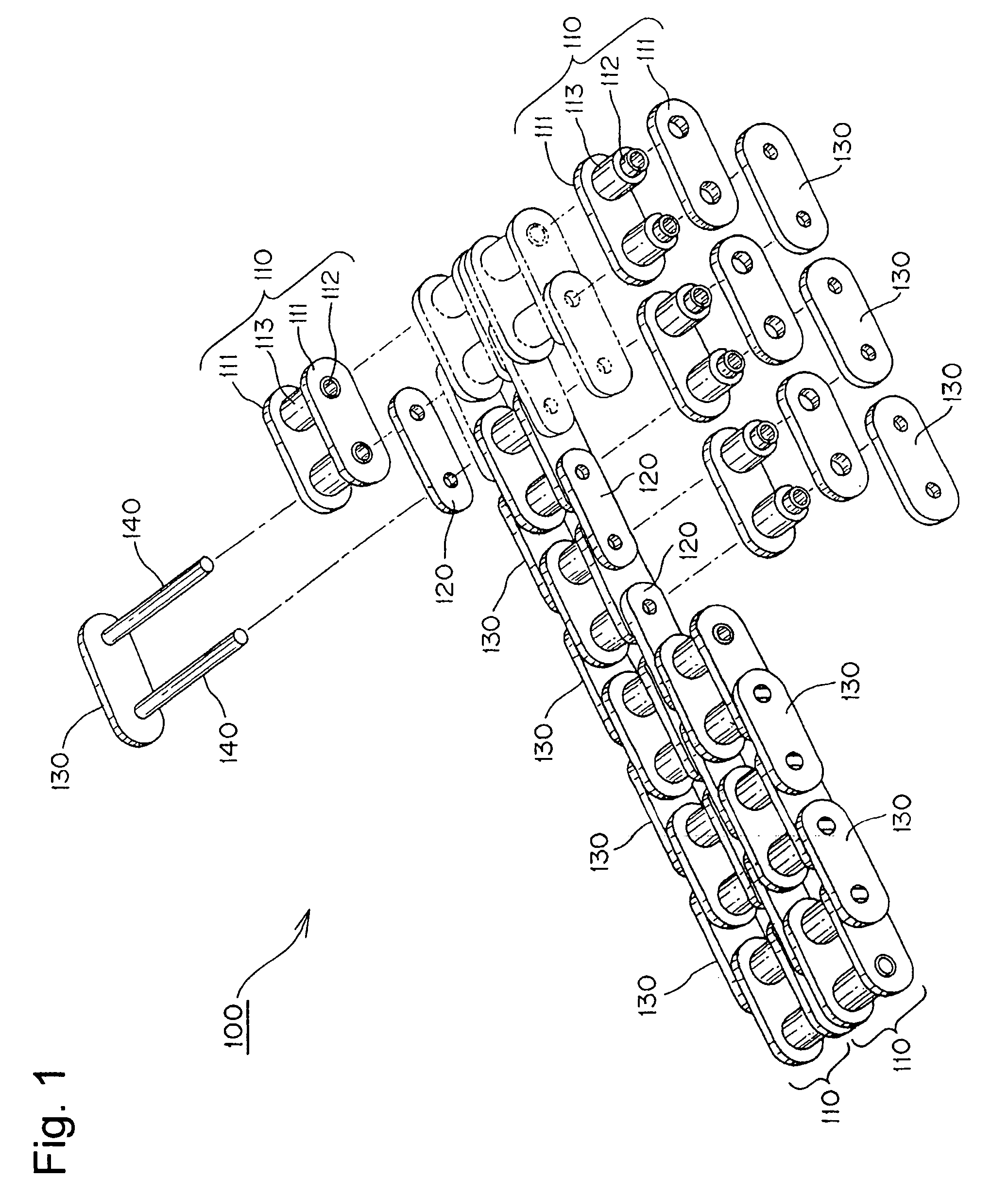 Transmitting multi-row chain