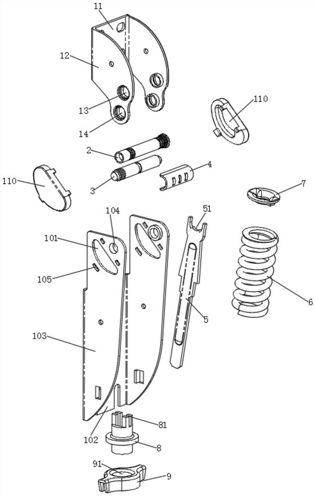 A horizontal freezer door hinge and freezer