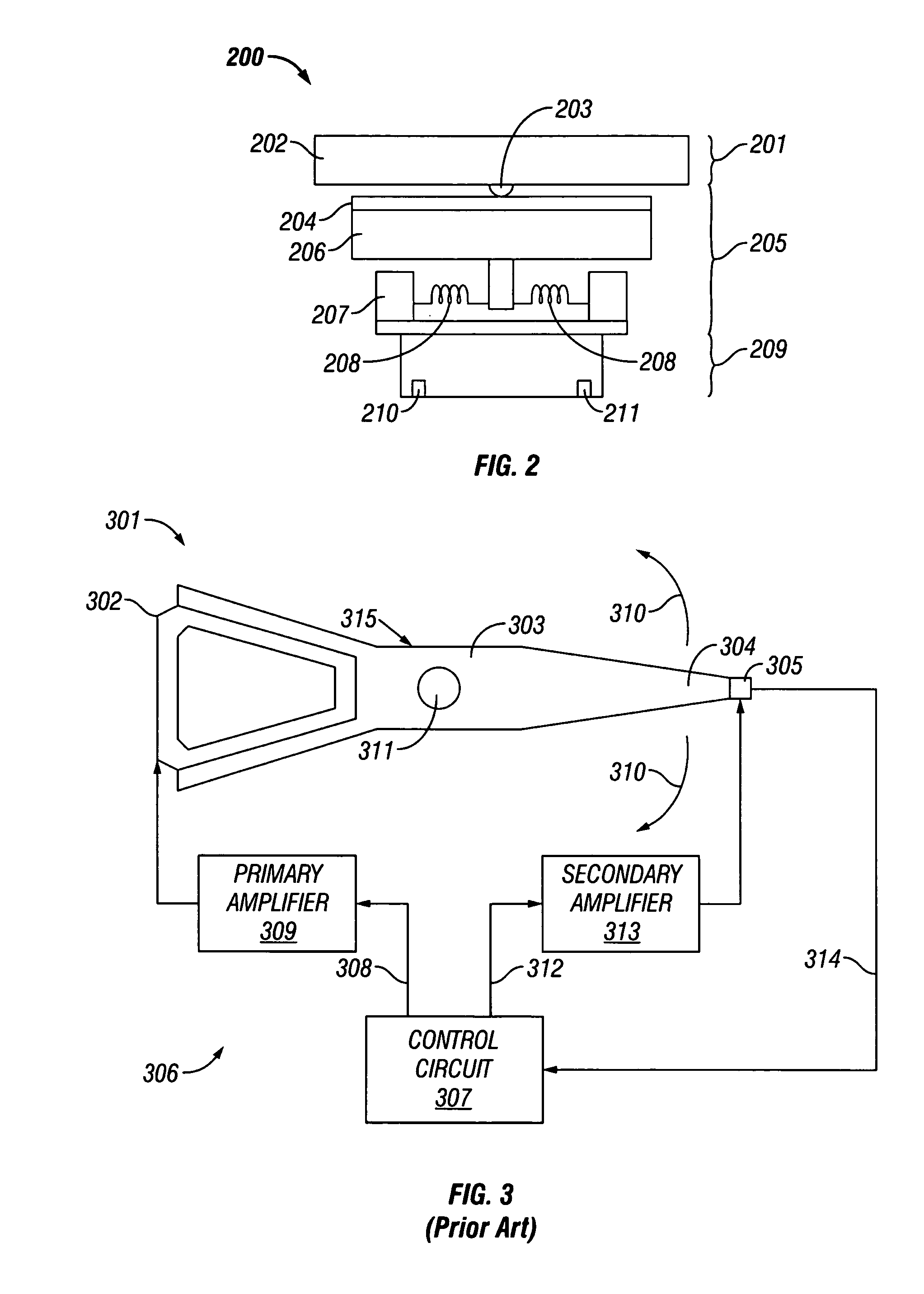 Technique to compensate for resonances and disturbances on primary actuator through use of a secondary actuator