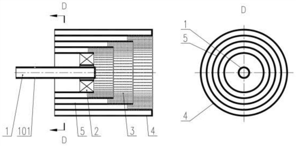 A flame tube, an industrial low-nitrogen burner, and a step-by-step amplification method for a gas flame