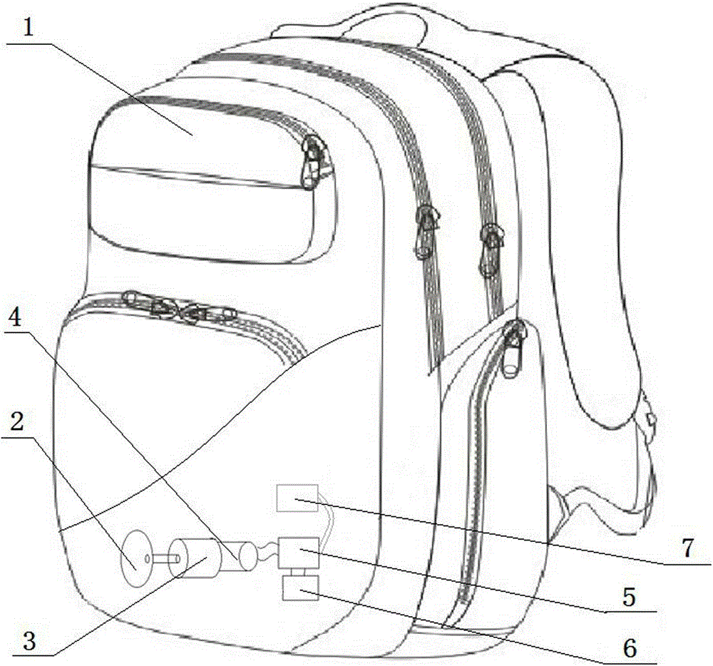 Backpack with walking automatic charging power supply