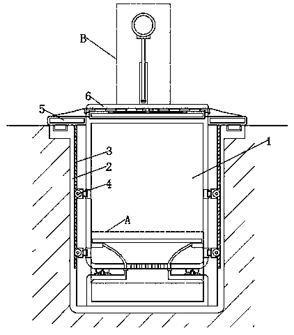 Deeply-buried garbage can convenient to lift