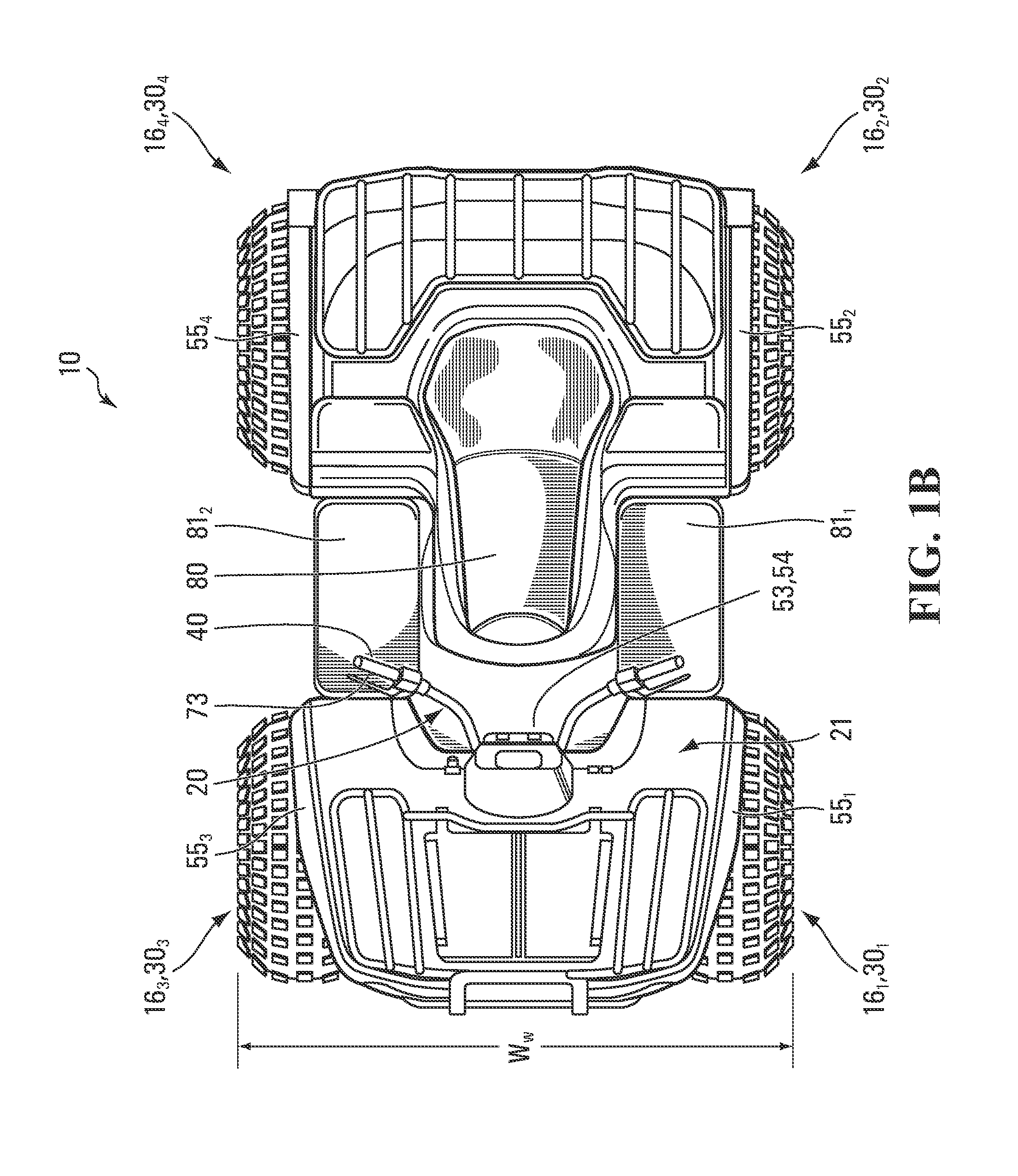 All-terrain vehicle (ATV) propellable on wheels or endless tracks