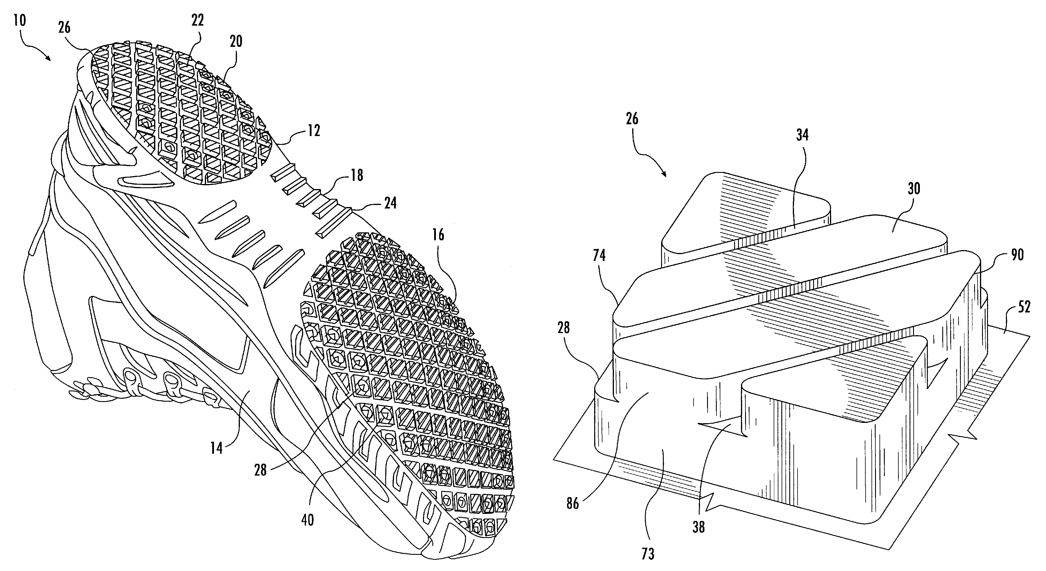 Outsole tread pattern