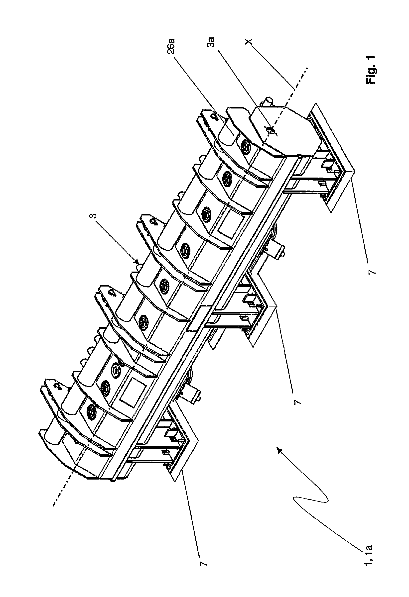 Apparatus for in-line thermally treating semi-finished products