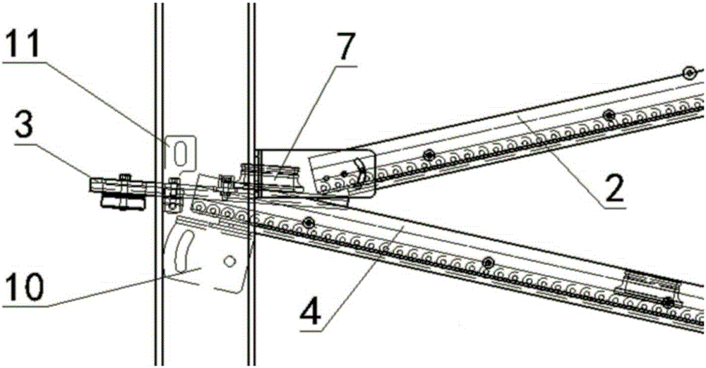 Z-shaped descending conveying device for sliding by dint of self gravity and provided with anti-falling seesaw