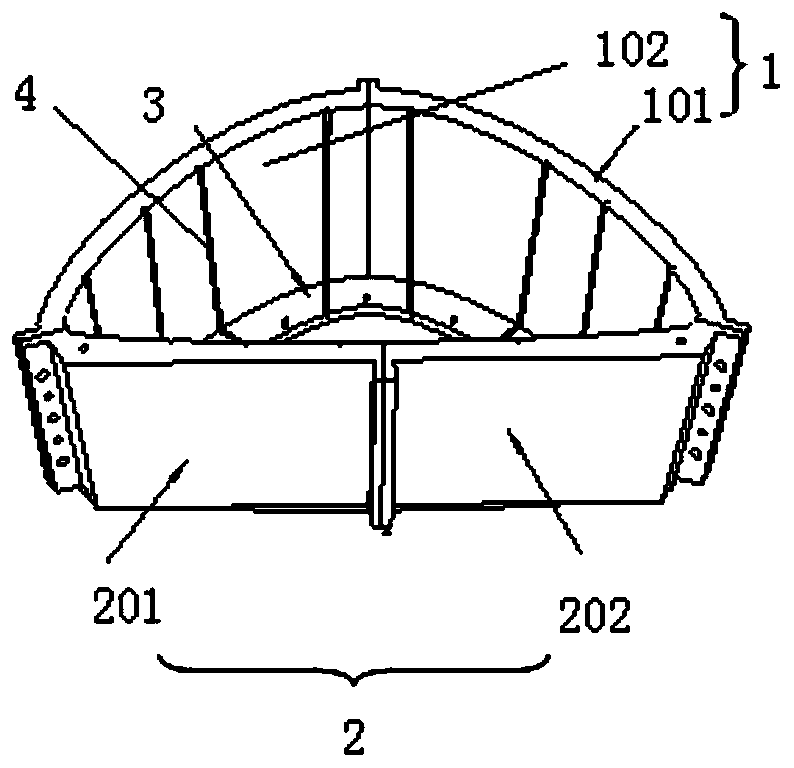 Shaping tool and C/SiC composite structural part forming method adopting shaping tool