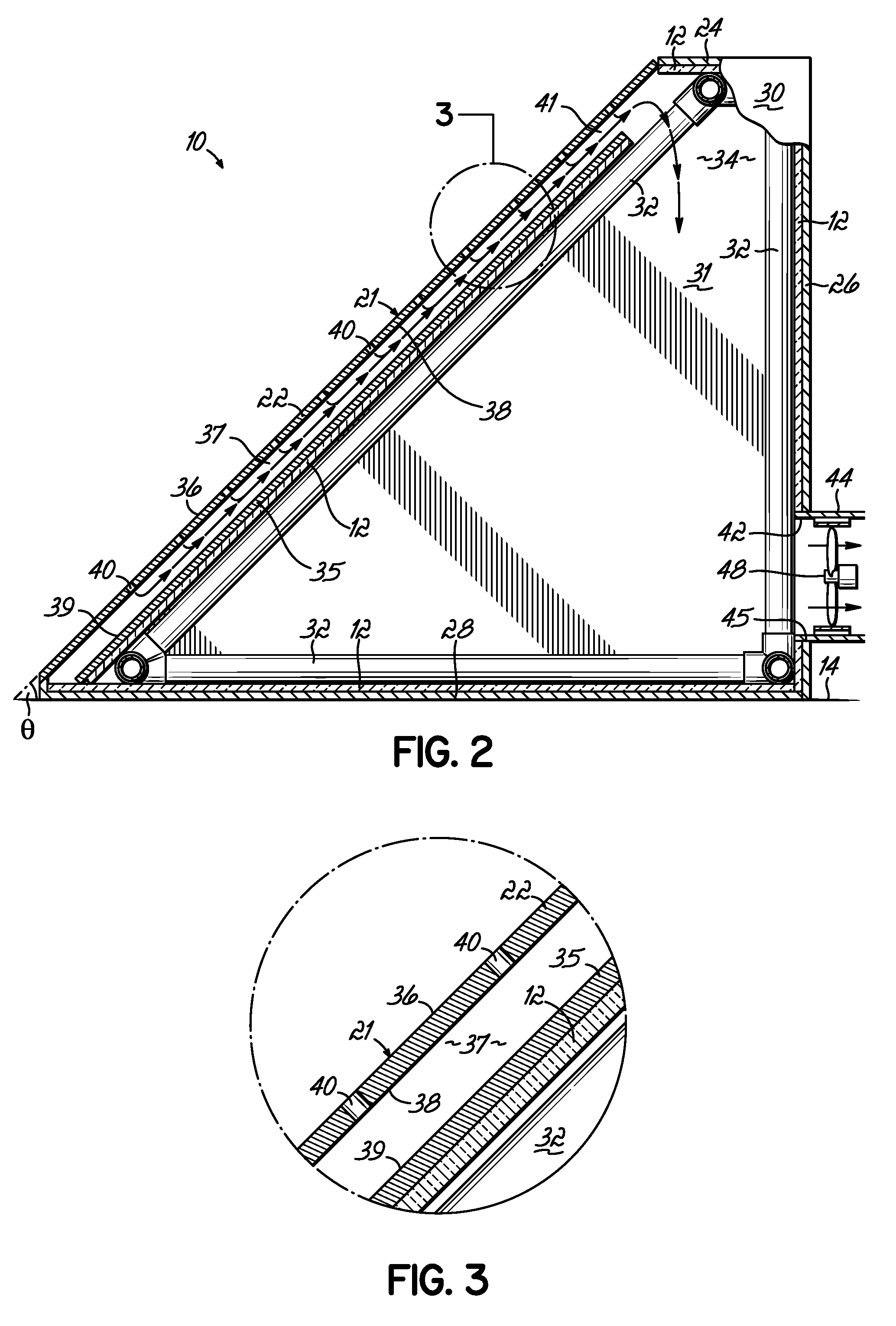 Solar heating system and architectural structure with a solar heating system