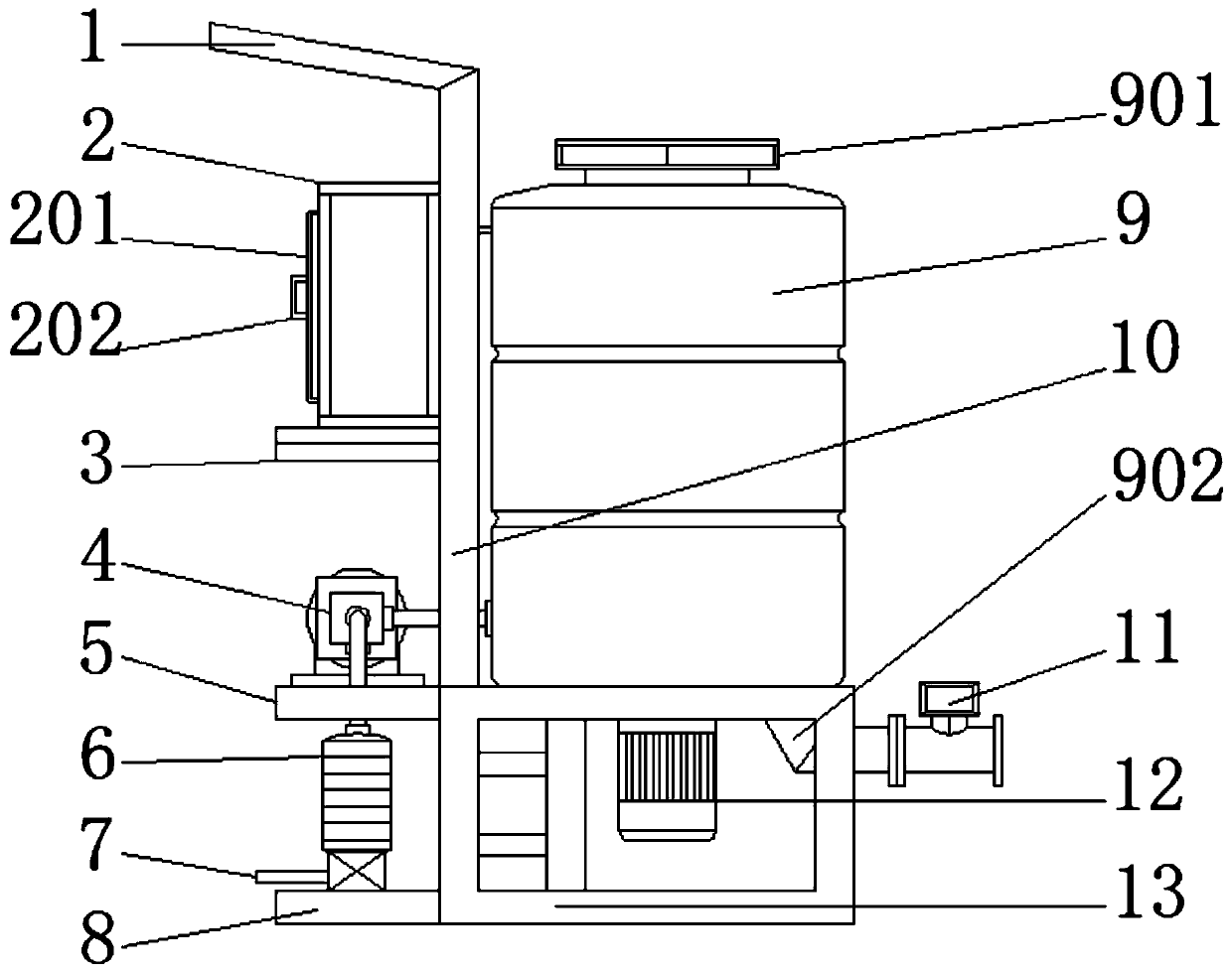 Water-fertilizer integrated water-saving irrigation device