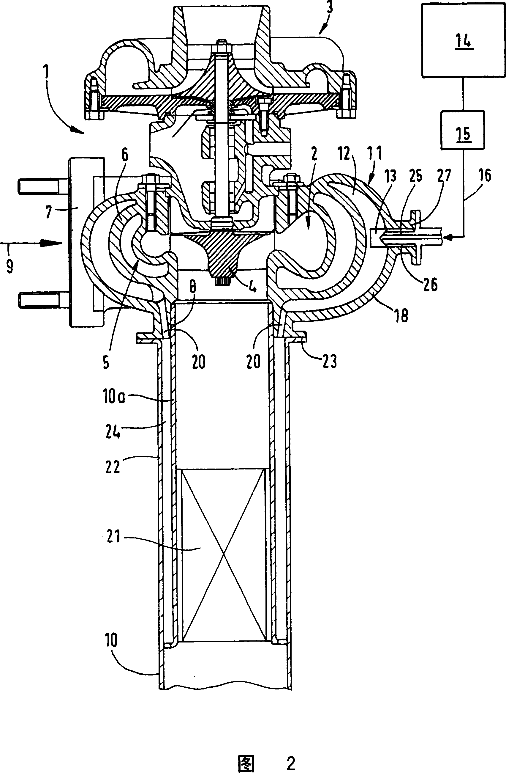 Turbo charged internal-combustion engine for exhaust system with an SCR catalytic equipment