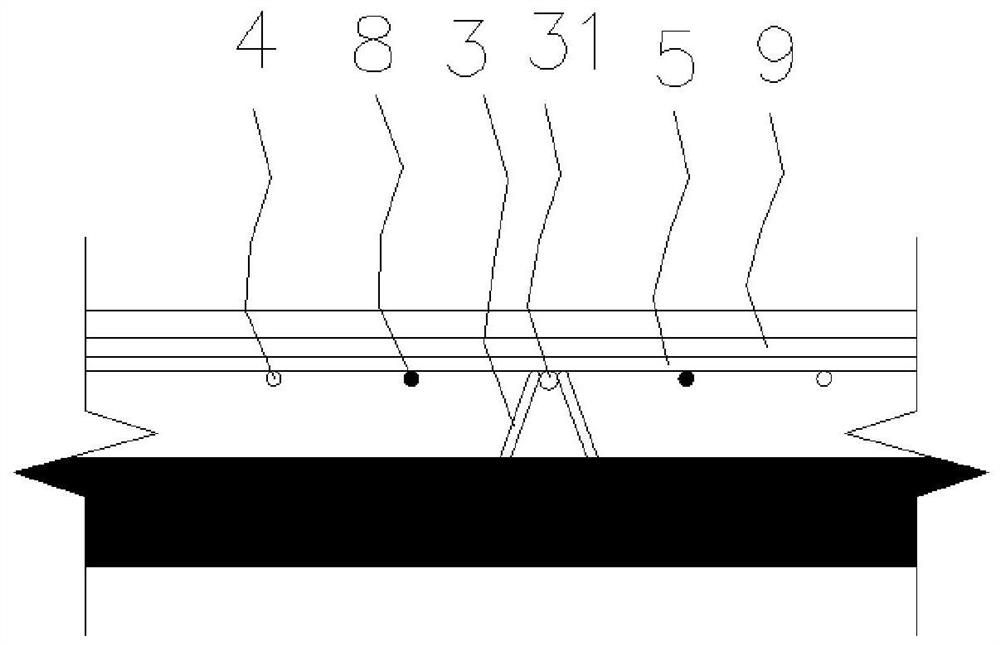 A steel bar layer at an external corner