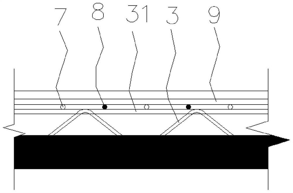 A steel bar layer at an external corner