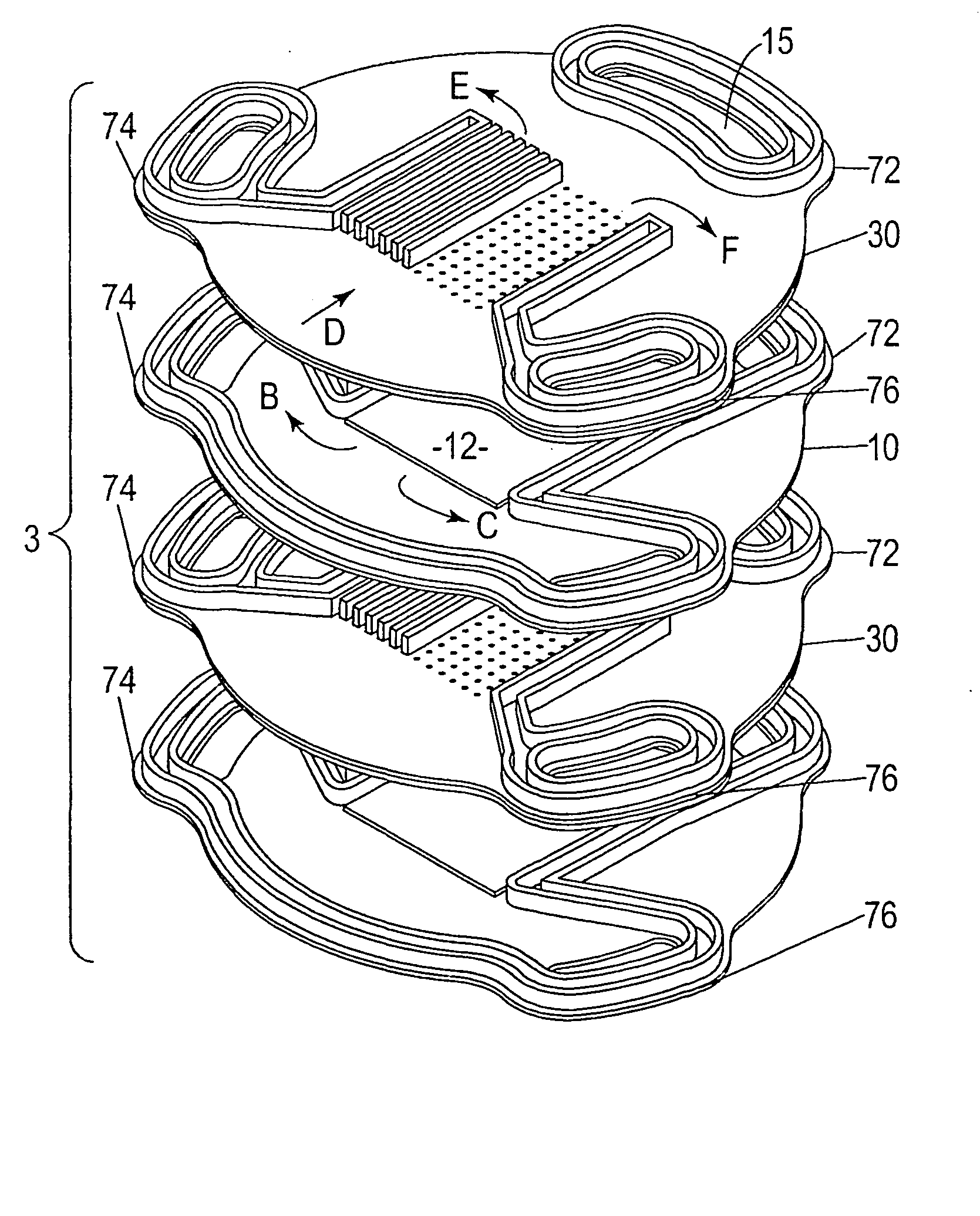 Solid oxide fuel cell stack configuration