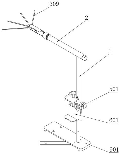 A retractable fan-shaped anesthesia head frame