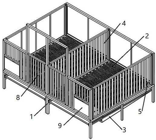 Experimental miniature pig feeding fence