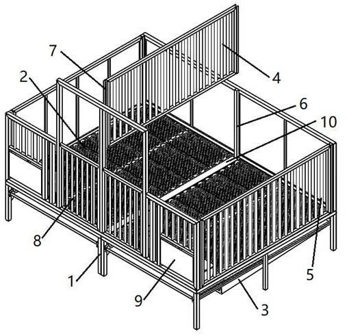 Experimental miniature pig feeding fence