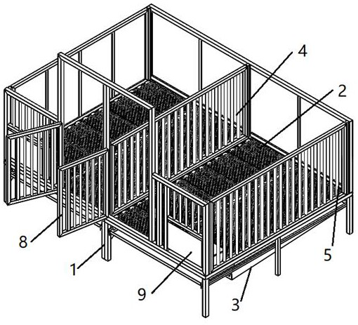 Experimental miniature pig feeding fence