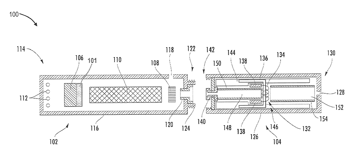 Electronic smoking article with improved storage of aerosol precursor compositions