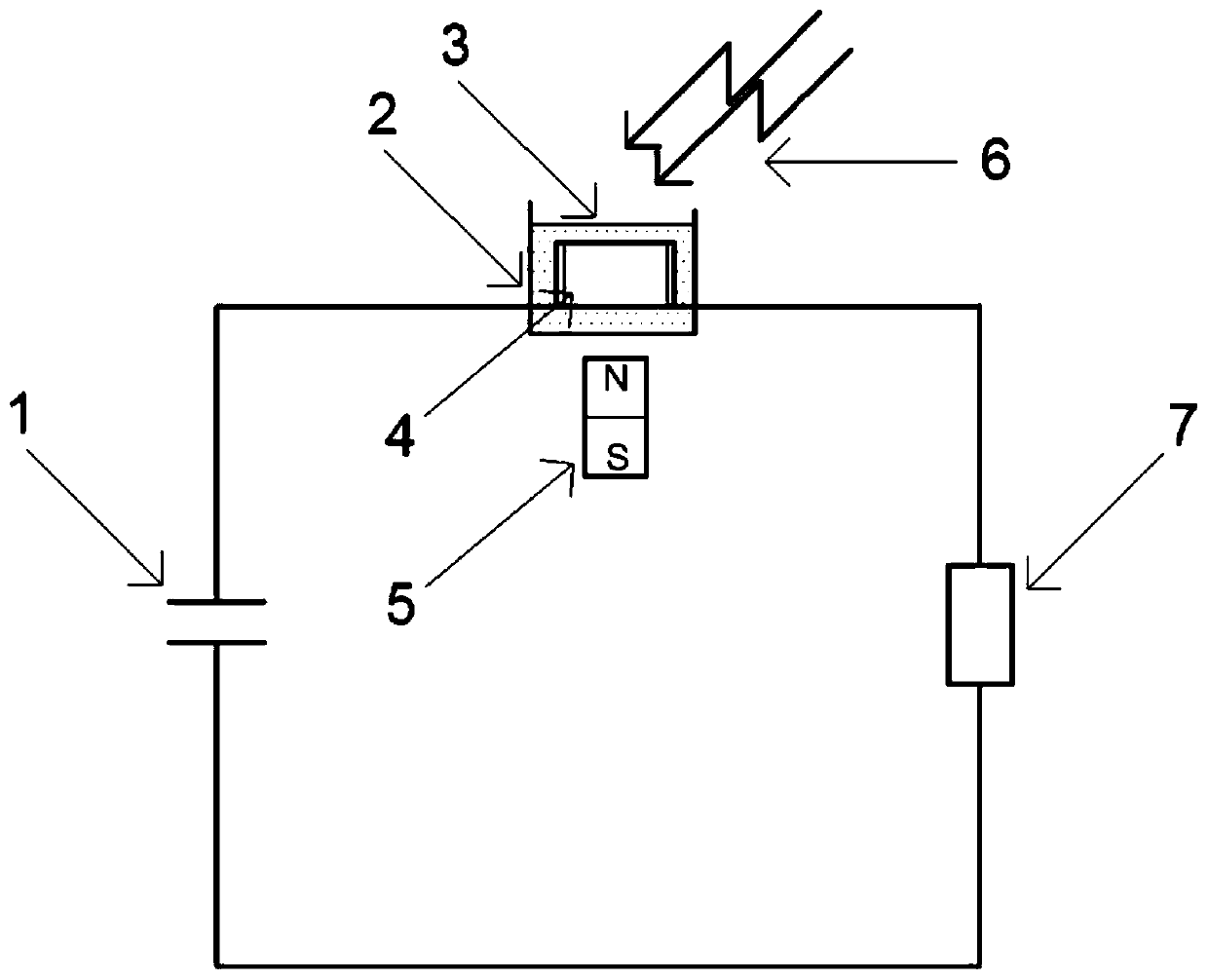 Magnetic bias weak light triggered high-power photoconductive switch