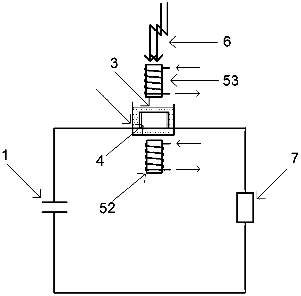 Magnetic bias weak light triggered high-power photoconductive switch