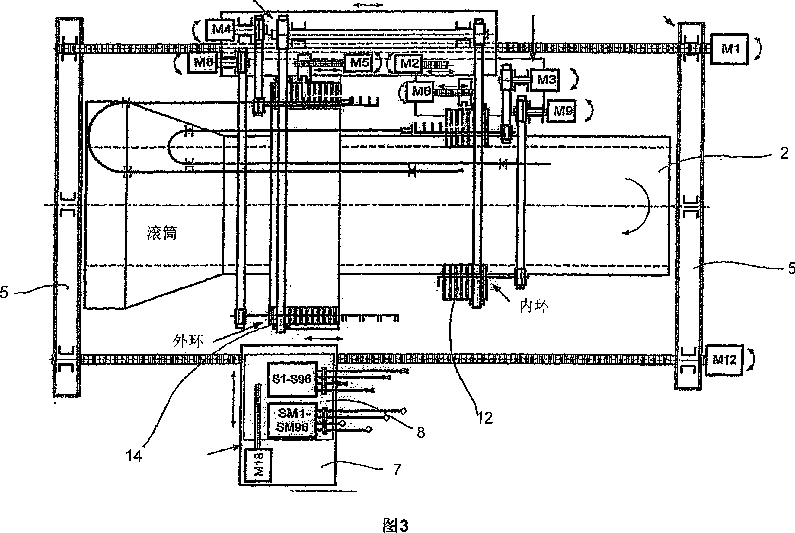 Method and device for thread distribution in a warping frame