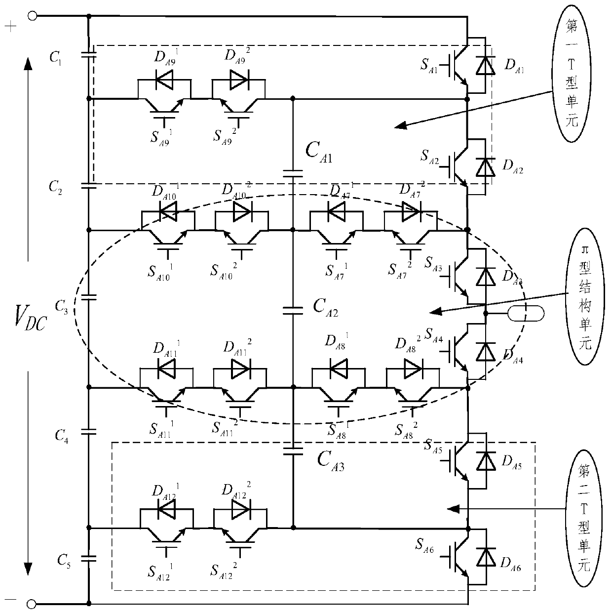 A six-level circuit topology for power conversion systems