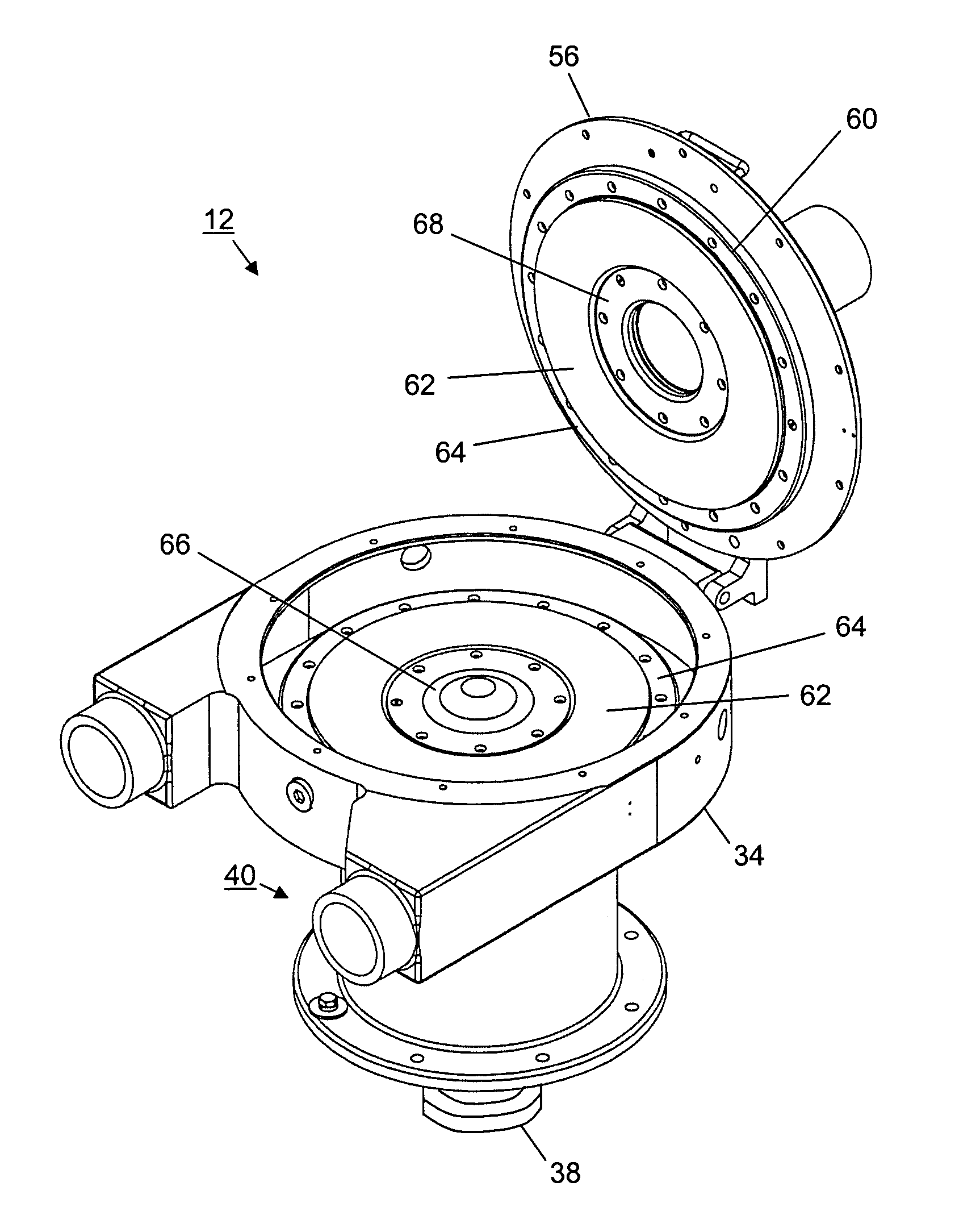 Disc mill assembly for pulverizing system