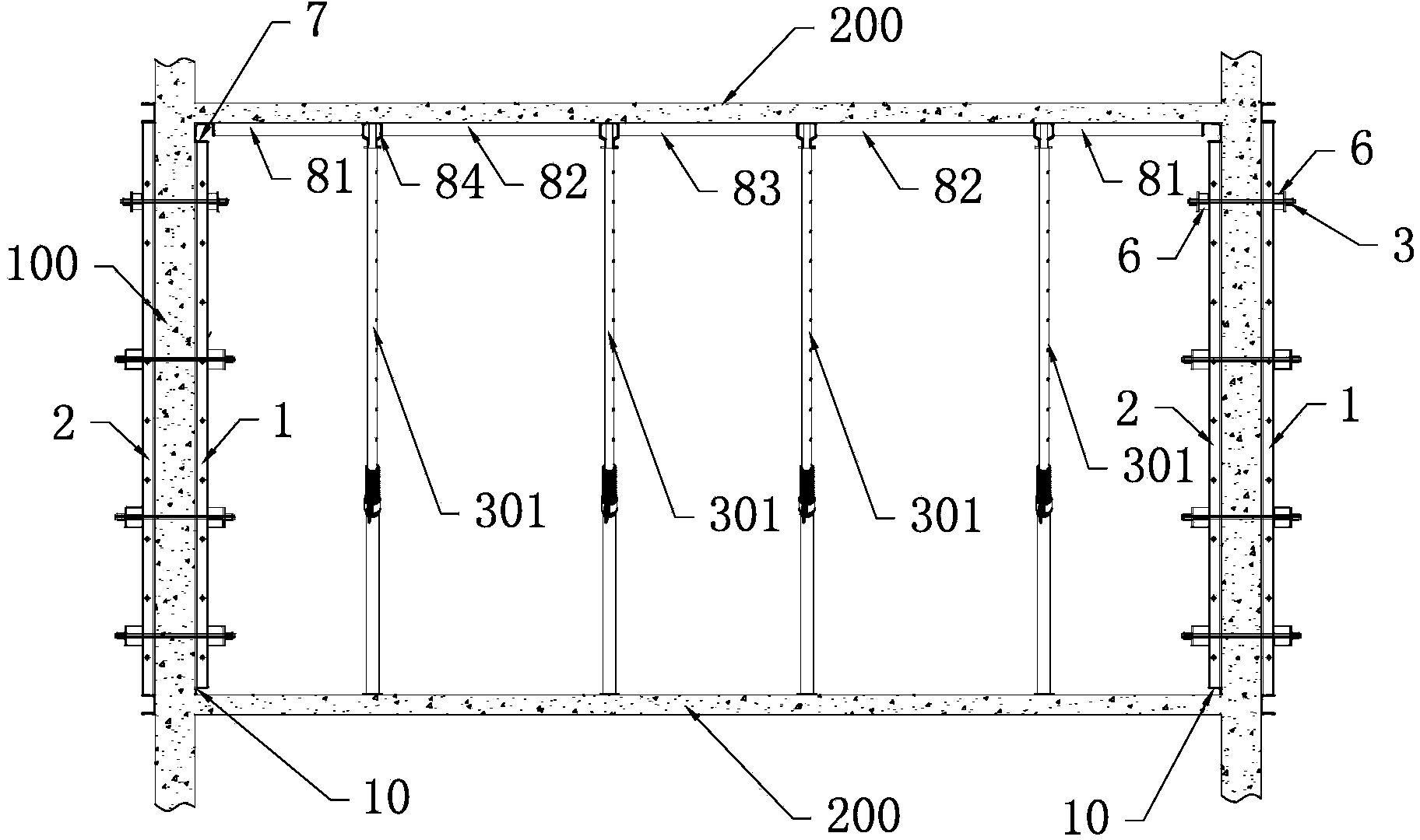 Assembled early-detached building template system and setup method thereof