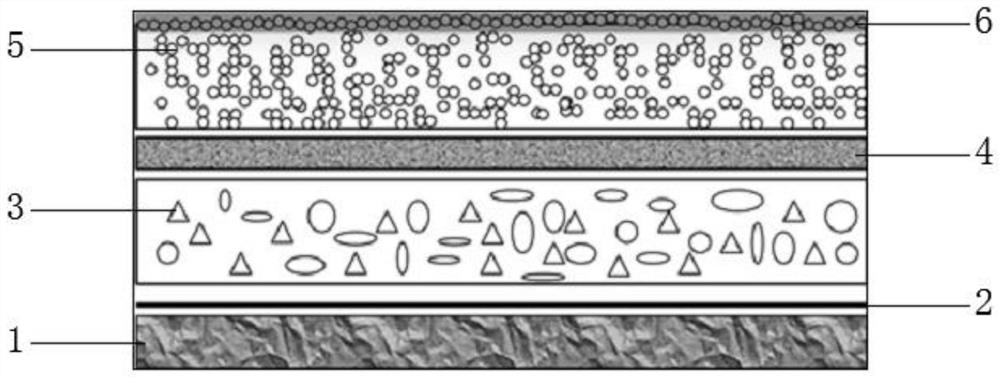 An exposed aggregate ceramsite permeable concrete road structure based on solid waste recycling