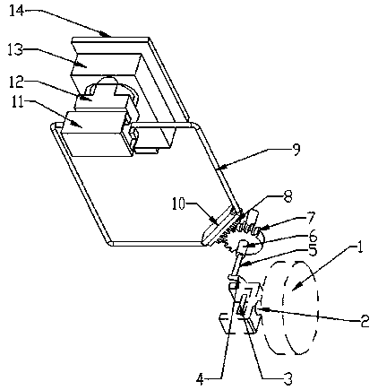 Automatic adjustment device for rearview mirror angle of large vehicles